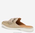 Shoes Gold Metallic Kid Suede XB6RX1208 Johnston & Murphy Women Darlene Fringed Mule - Image 2