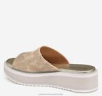 Shoes Gold Metallic Kid Suede XB6RX1214 Johnston & Murphy Women Grace Slide - Image 2