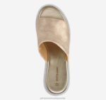 Shoes Gold Metallic Kid Suede XB6RX1214 Johnston & Murphy Women Grace Slide - Image 4