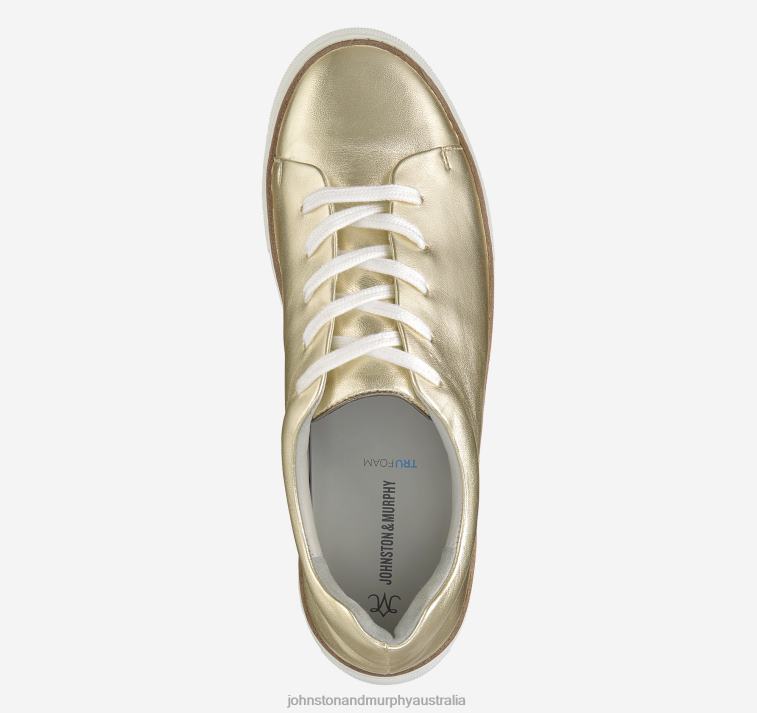 Shoes Gold Metallic Sheepskin XB6RX1257 Johnston & Murphy Women Callie Lace-to-Toe - Image 4
