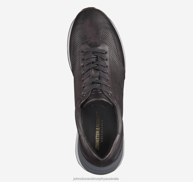 Shoes Graphite Italian Calfskin XB6RX355 Johnston & Murphy Men Briggs Perfed U-Throat - Image 2