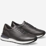 Shoes Graphite Italian Calfskin XB6RX355 Johnston & Murphy Men Briggs Perfed U-Throat