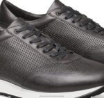 Shoes Graphite Italian Calfskin XB6RX355 Johnston & Murphy Men Briggs Perfed U-Throat - Image 5