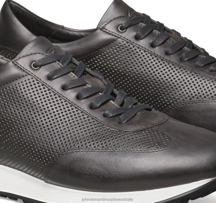 Shoes Graphite Italian Calfskin XB6RX355 Johnston & Murphy Men Briggs Perfed U-Throat - Image 5