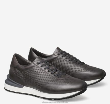 Shoes Graphite Italian Calfskin XB6RX355 Johnston & Murphy Men Briggs Perfed U-Throat