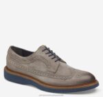 Shoes Gray Italian Suede XB6RX379 Johnston & Murphy Men Jameson Longwing - Image 5
