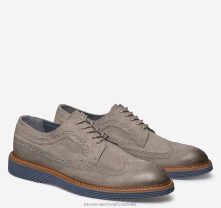 Shoes Gray Italian Suede XB6RX379 Johnston & Murphy Men Jameson Longwing