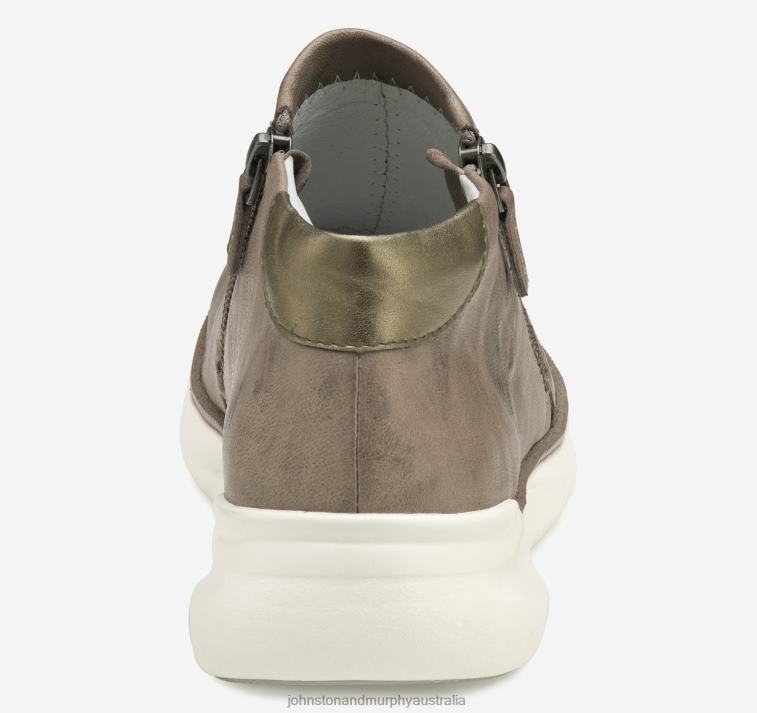 Shoes Gray Italian Washed Sheepskin XB6RX1260 Johnston & Murphy Women Emery Zip Bootie - Image 3