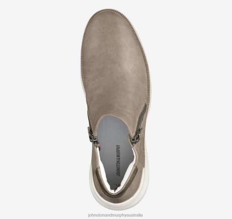 Shoes Gray Italian Washed Sheepskin XB6RX1260 Johnston & Murphy Women Emery Zip Bootie - Image 4