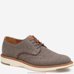 Shoes Gray Knit XB6RX44 Johnston & Murphy Men Upton Knit Wingtip
