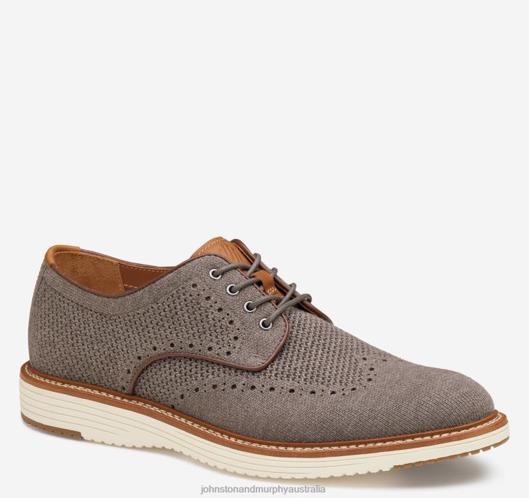 Shoes Gray Knit XB6RX44 Johnston & Murphy Men Upton Knit Wingtip - Image 1