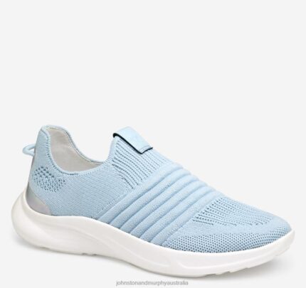 Shoes Light Blue Knit XB6RX1190 Johnston & Murphy Women Escape Knit Slip-On