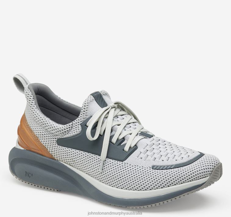 Shoes Light Gray Knit/Full Grain XB6RX5 Johnston & Murphy Men XC4 TR1-Sport Hybrid - Image 1