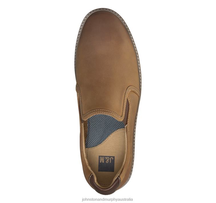 Shoes Light Tan Oiled Full Grain Leather XB6RX58 Johnston & Murphy Men McGuffey Slip-On - Image 2