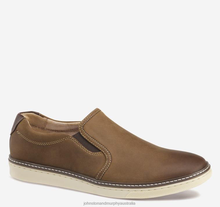 Shoes Light Tan Oiled Full Grain Leather XB6RX58 Johnston & Murphy Men McGuffey Slip-On - Image 1