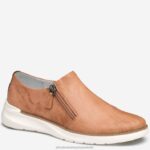 Shoes Light Tan Washed Sheepskin XB6RX1219 Johnston & Murphy Women Emery Zip Sneaker