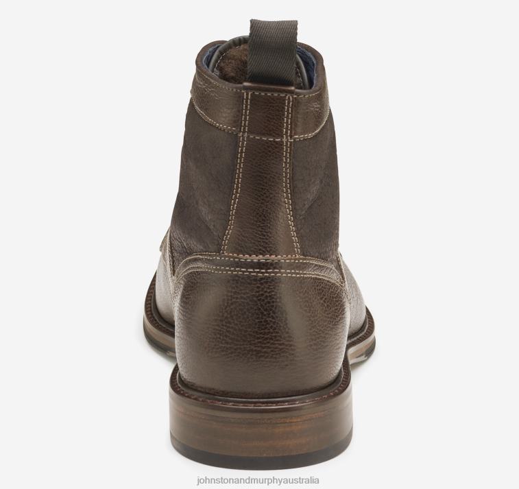 Shoes Mahogany Full Grain/Shearling XB6RX334 Johnston & Murphy Men XC Flex Raleigh Cap Toe Shearling Boot - Image 3