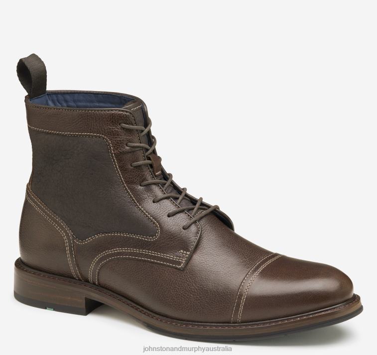 Shoes Mahogany Full Grain/Shearling XB6RX334 Johnston & Murphy Men XC Flex Raleigh Cap Toe Shearling Boot - Image 1