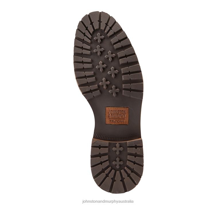 Shoes Mahogany Full Grain XB6RX254 Johnston & Murphy Men Barrett Moc Toe Boot - Image 4