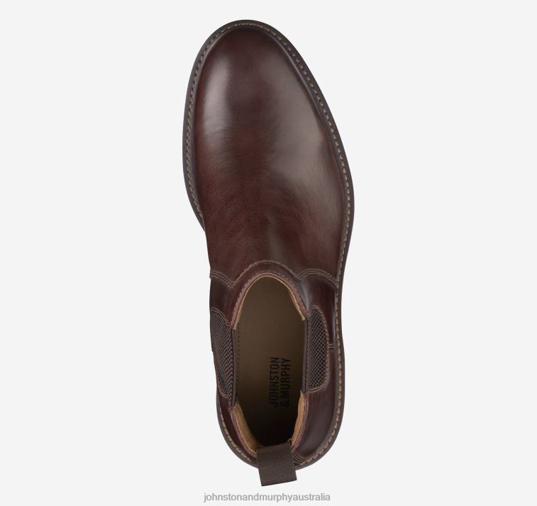 Shoes Mahogany Full Grain XB6RX310 Johnston & Murphy Men Barrett Chelsea Boot - Image 2