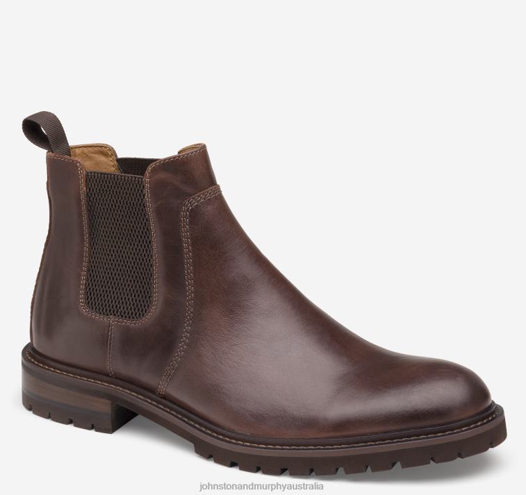 Shoes Mahogany Full Grain XB6RX310 Johnston & Murphy Men Barrett Chelsea Boot - Image 1