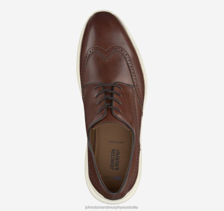 Shoes Mahogany Full Grain XB6RX333 Johnston & Murphy Men Hennings Wingtip - Image 2
