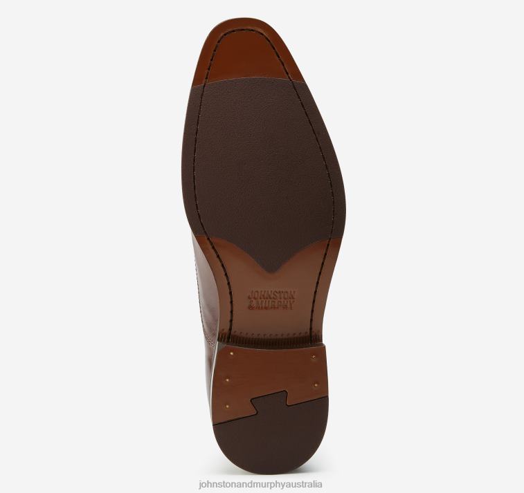 Shoes Mahogany Italian Calfskin XB6RX193 Johnston & Murphy Men Meade Plain Toe - Image 4