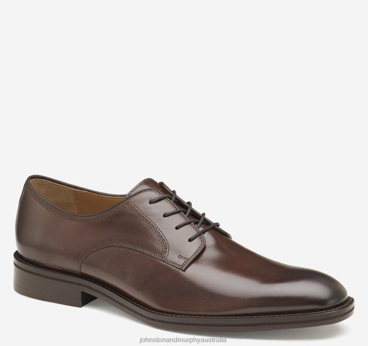 Shoes Mahogany Italian Calfskin XB6RX193 Johnston & Murphy Men Meade Plain Toe - Image 1