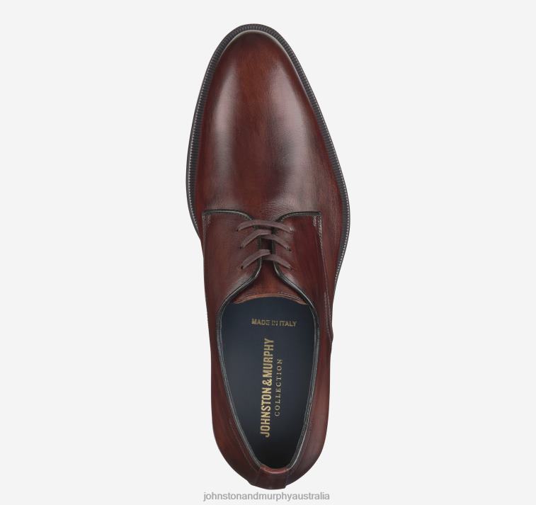 Shoes Mahogany Italian Calfskin XB6RX357 Johnston & Murphy Men Flynch Plain Toe - Image 2