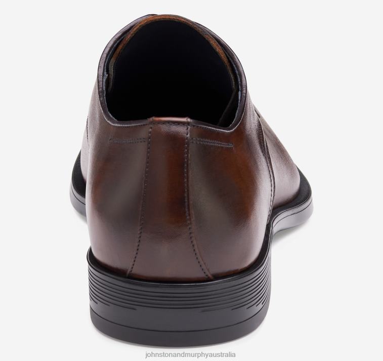 Shoes Mahogany Italian Calfskin XB6RX357 Johnston & Murphy Men Flynch Plain Toe - Image 3