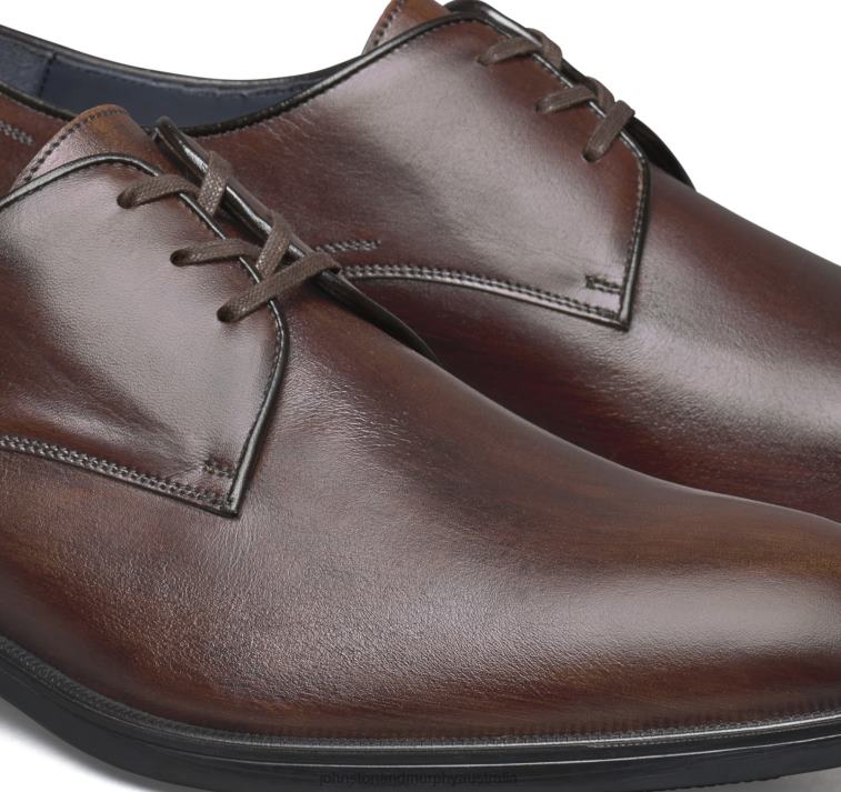 Shoes Mahogany Italian Calfskin XB6RX357 Johnston & Murphy Men Flynch Plain Toe - Image 5