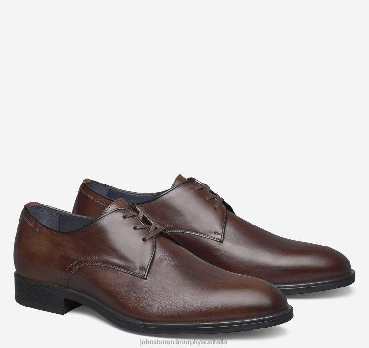 Shoes Mahogany Italian Calfskin XB6RX357 Johnston & Murphy Men Flynch Plain Toe - Image 1