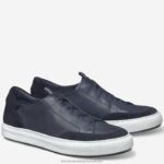 Shoes Navy English Suede/Sheepskin XB6RX280 Johnston & Murphy Men Anson Stretch Lace-to-Toe