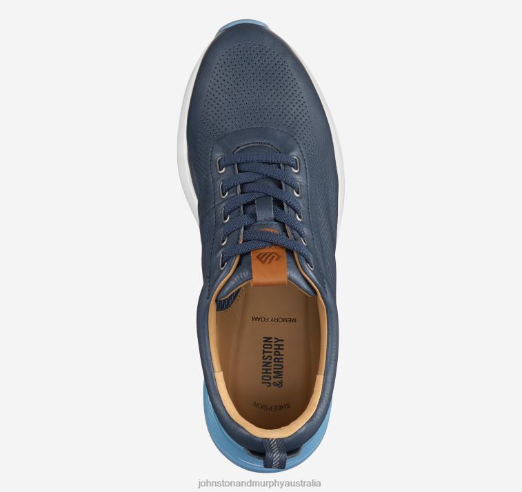 Shoes Navy Full Grain XB6RX266 Johnston & Murphy Men Kinnon Perfed Jogger - Image 2