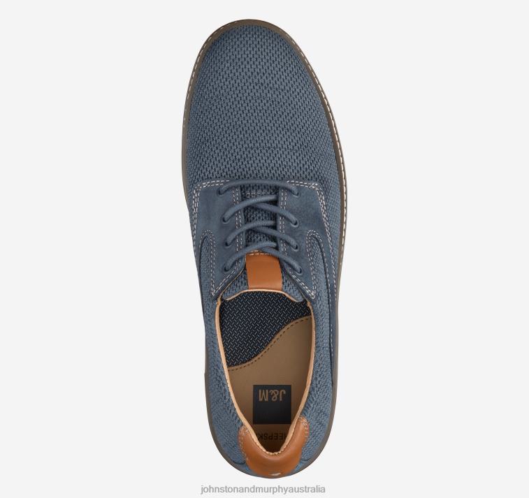 Shoes Navy Knit/Nubuck XB6RX4 Johnston & Murphy Men McGuffey Knit Saddle - Image 2