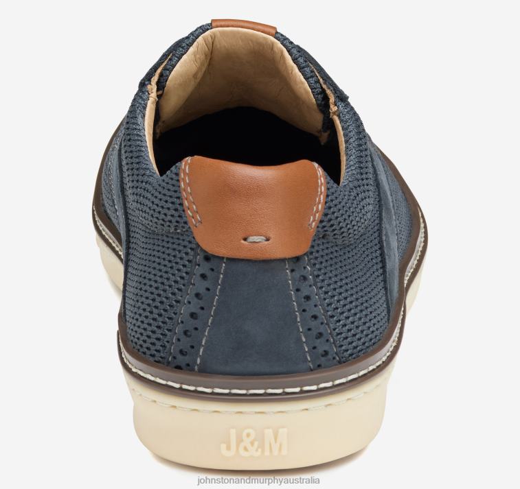 Shoes Navy Knit/Nubuck XB6RX4 Johnston & Murphy Men McGuffey Knit Saddle - Image 3