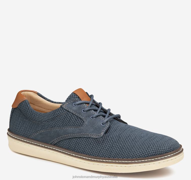 Shoes Navy Knit/Nubuck XB6RX4 Johnston & Murphy Men McGuffey Knit Saddle - Image 1
