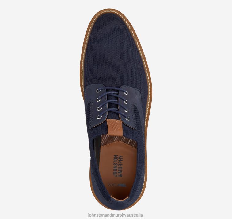 Shoes Navy Knit XB6RX118 Johnston & Murphy Men Upton Knit Plain Toe - Image 2