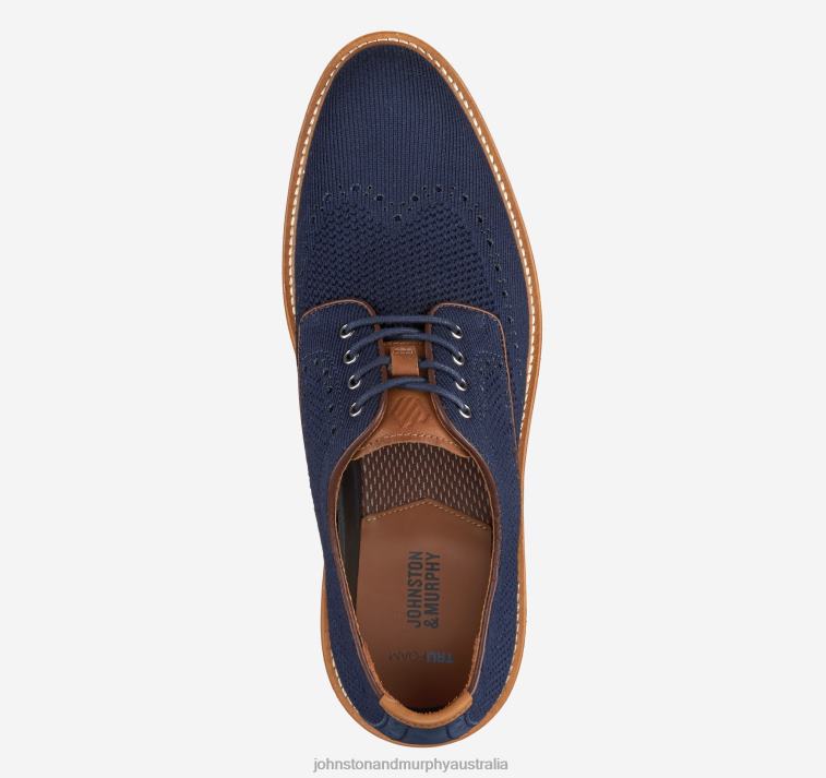 Shoes Navy Knit XB6RX47 Johnston & Murphy Men Upton Knit Wingtip - Image 2