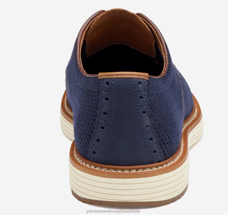 Shoes Navy Knit XB6RX47 Johnston & Murphy Men Upton Knit Wingtip - Image 3