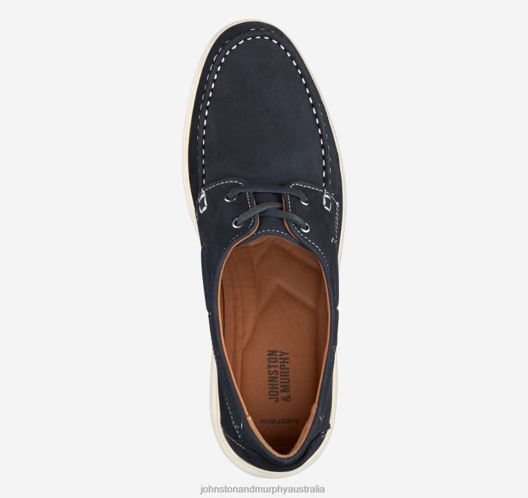 Shoes Navy Nubuck XB6RX164 Johnston & Murphy Men Brannon Two-Eye Tie - Image 2