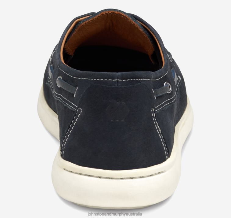 Shoes Navy Nubuck XB6RX164 Johnston & Murphy Men Brannon Two-Eye Tie - Image 3