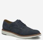 Shoes Navy Nubuck XB6RX246 Johnston & Murphy Men Upton Embossed Wingtip