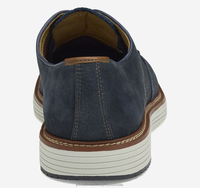 Shoes Navy Nubuck XB6RX246 Johnston & Murphy Men Upton Embossed Wingtip - Image 3