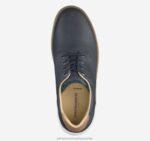 Shoes Navy Oiled Embossed Full Grain XB6RX158 Johnston & Murphy Men McGuffey GL2 Hybrid Plain Toe - Image 2