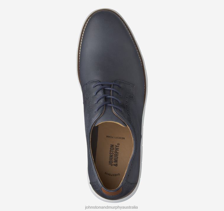 Shoes Navy Oiled Full Grain XB6RX155 Johnston & Murphy Men Holden Plain Toe - Image 2