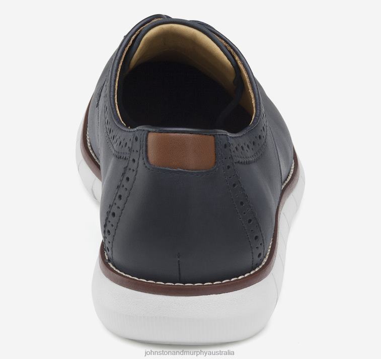 Shoes Navy Oiled Full Grain XB6RX155 Johnston & Murphy Men Holden Plain Toe - Image 3