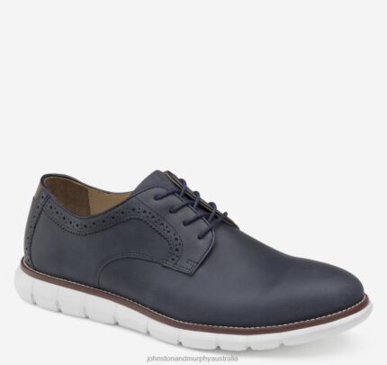 Shoes Navy Oiled Full Grain XB6RX155 Johnston & Murphy Men Holden Plain Toe
