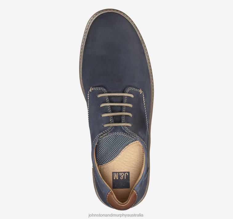 Shoes Navy Oiled Full Grain XB6RX49 Johnston & Murphy Men McGuffey Plain Toe - Image 2
