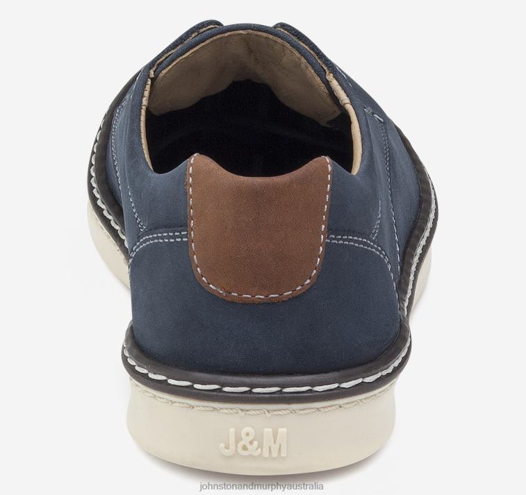 Shoes Navy Oiled Nubuck XB6RX1361 Johnston & Murphy Boy Big Kid McGuffey Plain Toe - Image 3